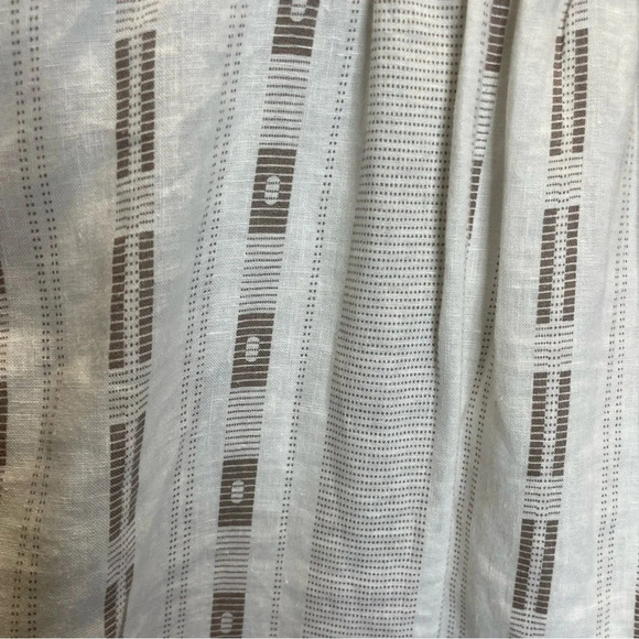 John Mark 100% Linen Roll Tab Henley Button Down Bucket Pocket Tunic Top - Picture 7 of 7